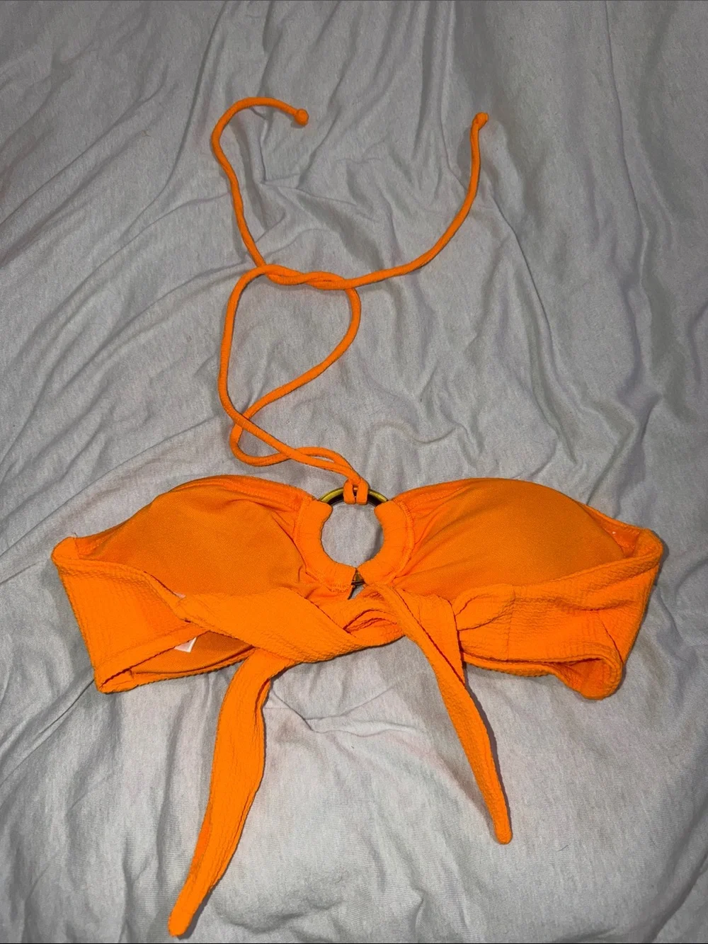 Body Glove Orange Bandeau Swim Top with Tie Detail